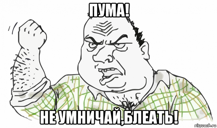 пума! не умничай,блеать!, Мем Будь мужиком