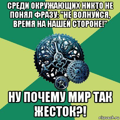 среди окружающих никто не понял фразу: "не волнуйся, время на нашей стороне!" ну почему мир так жесток?!, Мем Часодеи