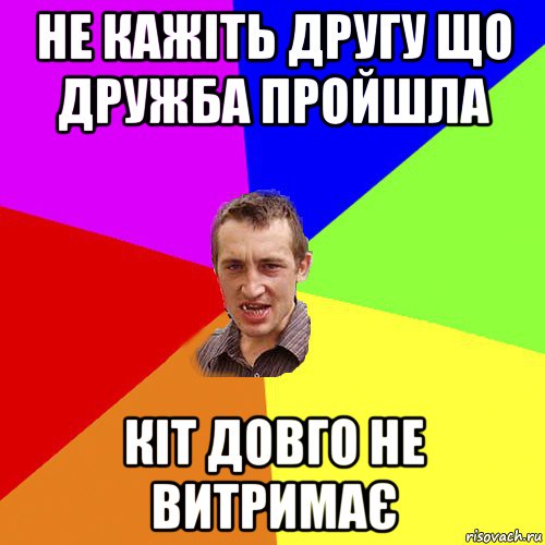 не кажіть другу що дружба пройшла кіт довго не витримає, Мем Чоткий паца