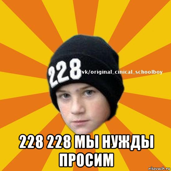  228 228 мы нужды просим, Мем  Циничный школьник