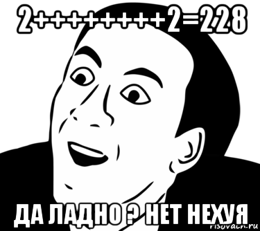 2++++++++2=228 да ладно ? нет нехуя, Мем  Да ладно