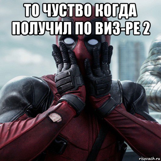 то чуство когда получил по виз-ре 2 , Мем     Дэдпул