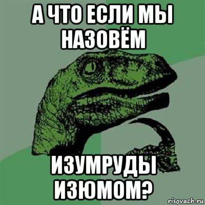 а что если мы назовём изумруды изюмом?, Мем Филосораптор