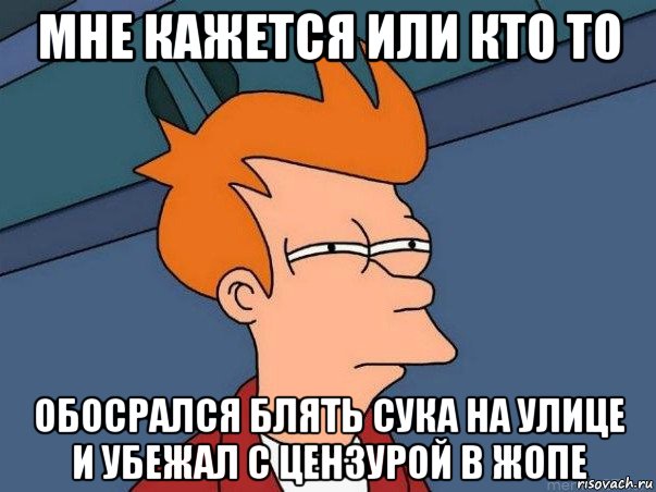 мне кажется или кто то обосрался блять сука на улице и убежал с цензурой в жопе, Мем  Фрай (мне кажется или)