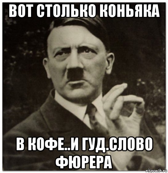 вот столько коньяка в кофе..и гуд.слово фюрера, Мем гитлер нельзя просто так