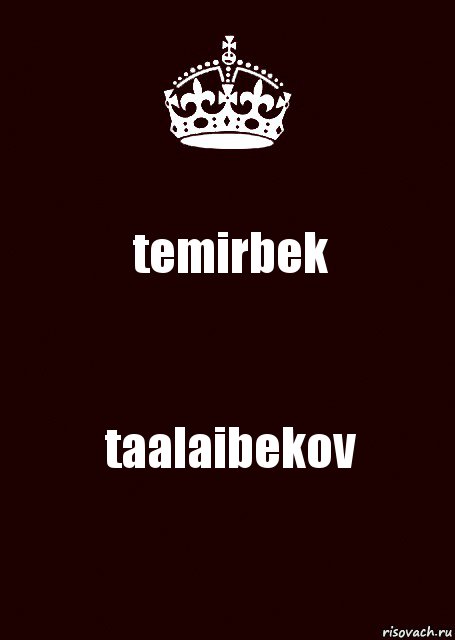 temirbek taalaibekov, Комикс keep calm