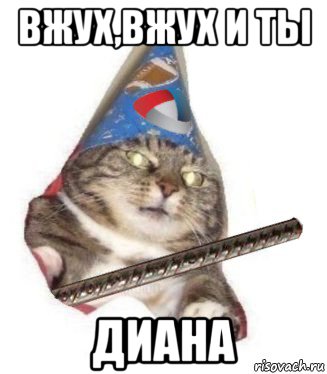 вжух,вжух и ты диана, Мем  Кот с арматурой