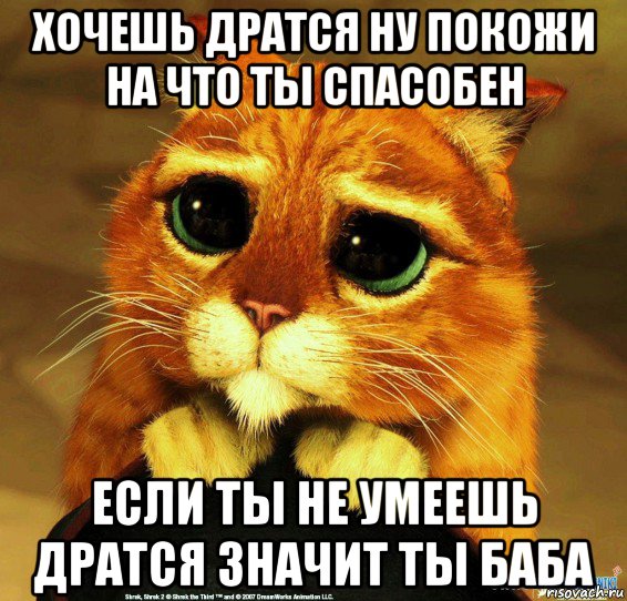 хочешь дратся ну покожи на что ты спасобен если ты не умеешь дратся значит ты баба