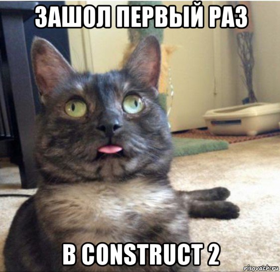 зашол первый раз в construct 2, Мем   Кот завис