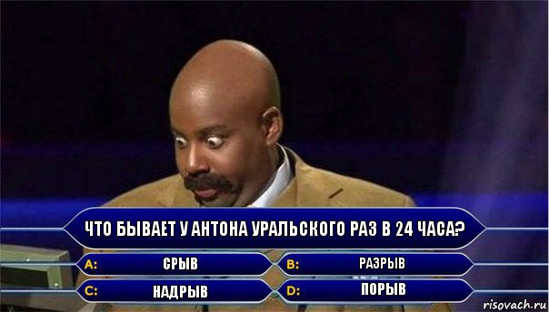 Что бывает у Антона Уральского раз в 24 часа? Срыв Разрыв Надрыв Порыв, Комикс      Кто хочет стать миллионером