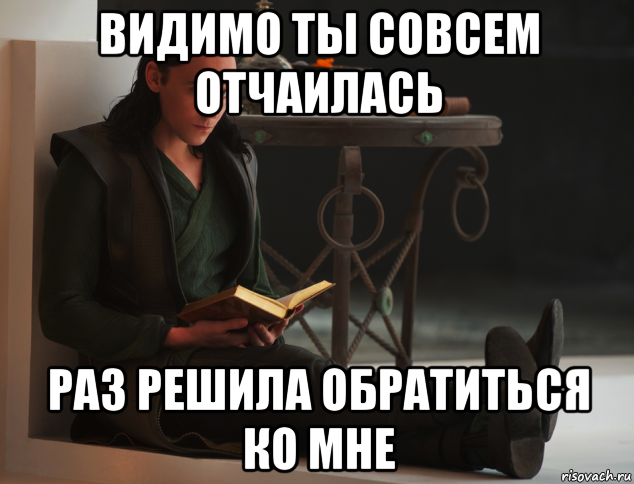 видимо ты совсем отчаилась раз решила обратиться ко мне, Мем локи такой локи