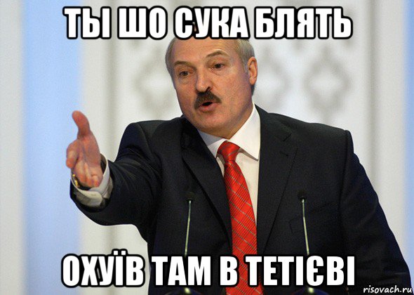 ты шо сука блять охуїв там в тетієві, Мем лукашенко