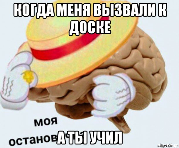 когда меня вызвали к доске а ты учил, Мем   Моя остановочка мозг