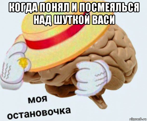 когда понял и посмеялься над шуткой васи , Мем   Моя остановочка мозг