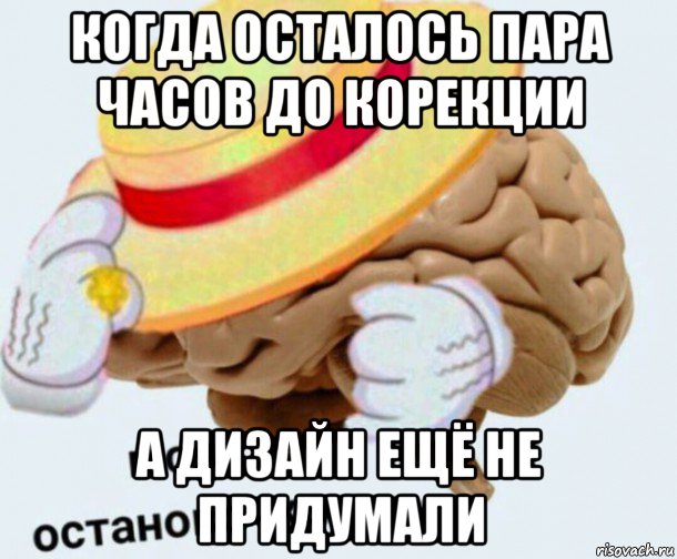 когда осталось пара часов до корекции а дизайн ещё не придумали, Мем   Моя остановочка мозг