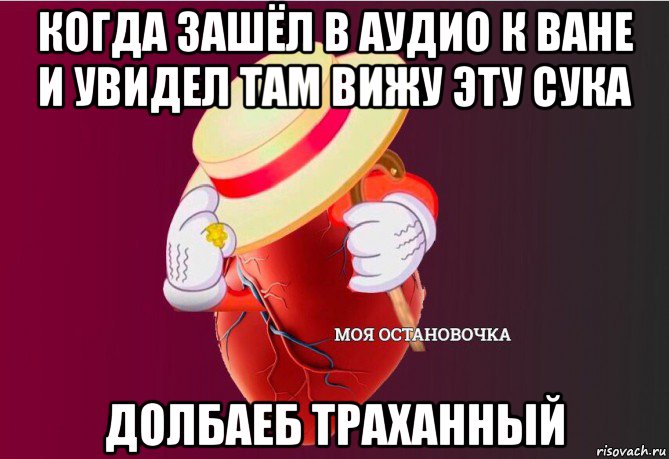 когда зашёл в аудио к ване и увидел там вижу эту сука долбаеб траханный, Мем   Моя остановочка