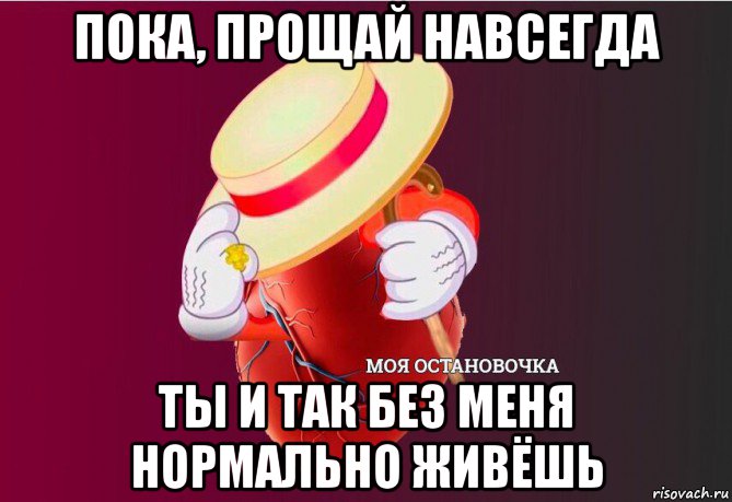 пока, прощай навсегда ты и так без меня нормально живёшь, Мем   Моя остановочка