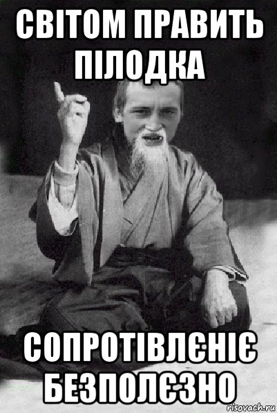 світом править пілодка сопротівлєніє безполєзно, Мем Мудрий паца