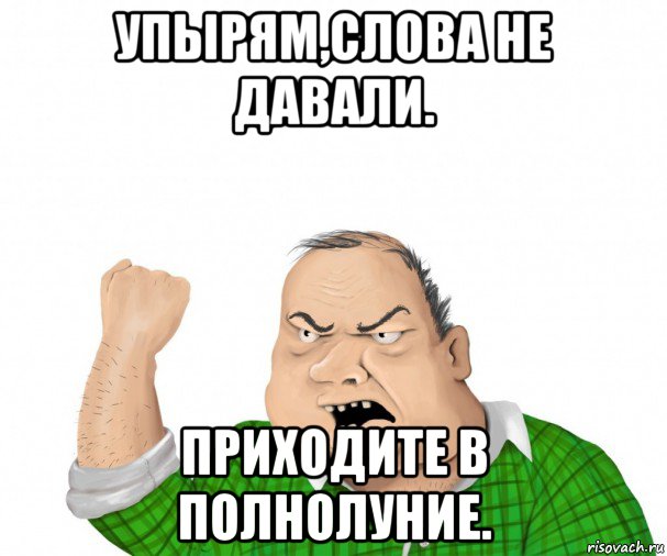 упырям,слова не давали. приходите в полнолуние., Мем мужик