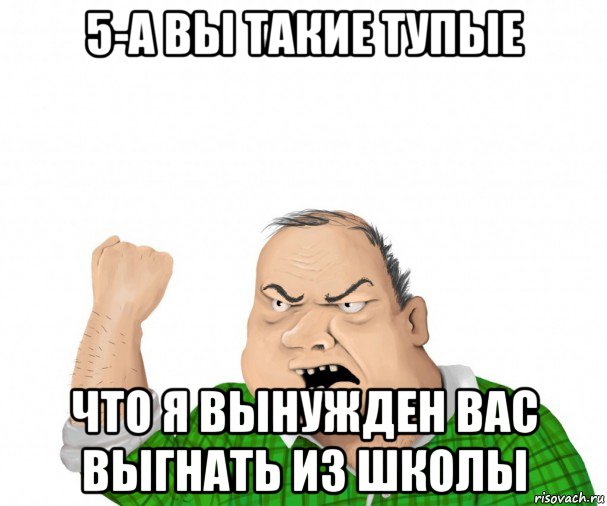 5-а вы такие тупые что я вынужден вас выгнать из школы, Мем мужик