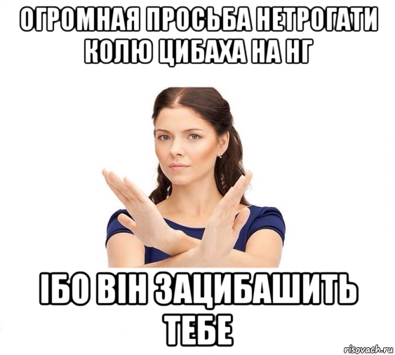 огромная просьба нетрогати колю цибаха на нг ібо він зацибашить тебе, Мем Не зовите