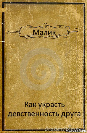 Малик Как украсть девственность друга, Комикс обложка книги