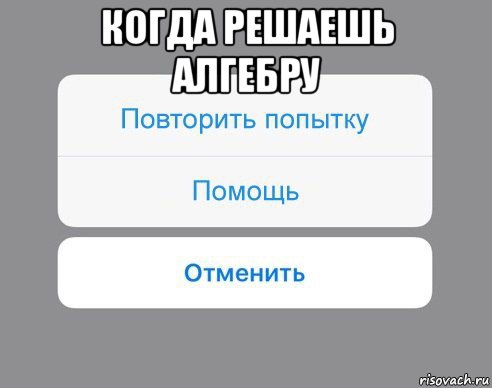 когда решаешь алгебру 