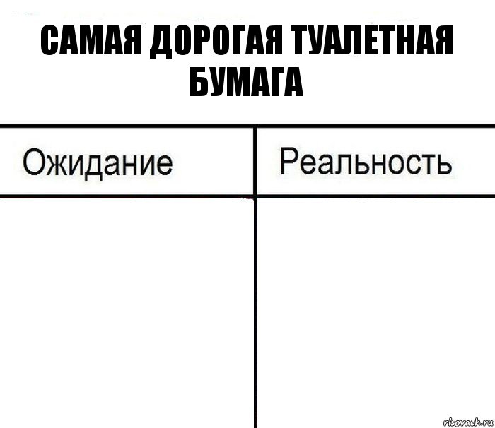 Самая дорогая туалетная бумага  , Комикс  Ожидание - реальность