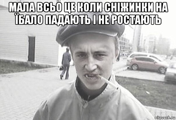 мала всьо це коли сніжинки на їбало падають і не ростають , Мем Пацанська философия