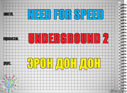 Need for speed Underground 2 Эрон дон дон, Комикс  Перевод с английского