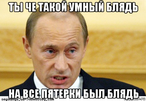 ты че такой умный блядь на все пятерки был блядь, Мем  Путин