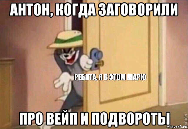 антон, когда заговорили про вейп и подвороты, Мем    Ребята я в этом шарю