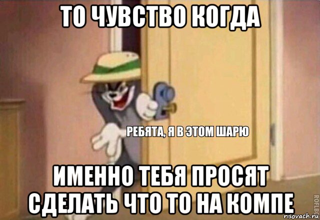 то чувство когда именно тебя просят сделать что то на компе, Мем    Ребята я в этом шарю