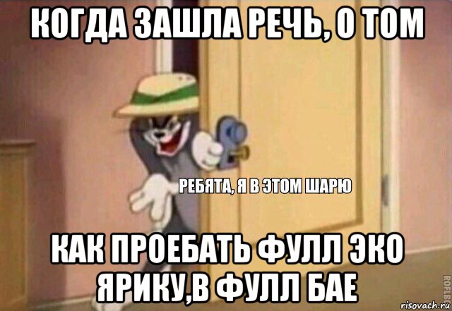 когда зашла речь, о том как проебать фулл эко ярику,в фулл бае, Мем    Ребята я в этом шарю