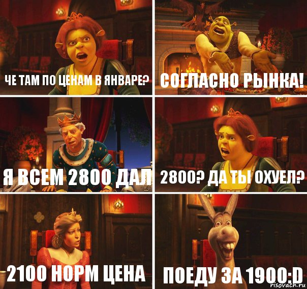 че там по ценам в январе? согласно рынка! я всем 2800 дал 2800? да ты охуел? 2100 норм цена поеду за 1900:D, Комикс  Шрек Фиона Гарольд Осел