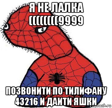 я не лалка ((((((((9999 позвонити по тилифану 43216 и даити яшки, Мем Спуди