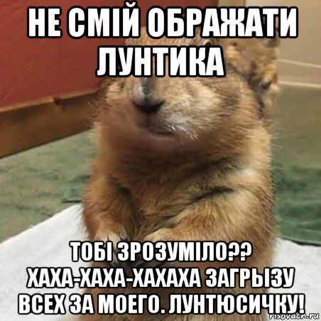 не смій ображати лунтика тобі зрозуміло?? хаха-хаха-хахаха загрызу всех за моего. лунтюсичку!, Мем Суслик спрашивает