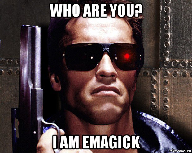who are you? i am emagick, Мем   терминатор