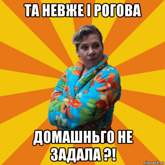 та невже і рогова домашньго не задала ?!, Мем Типичная мама