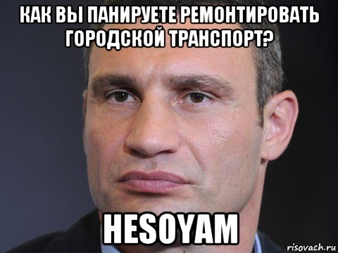 как вы панируете ремонтировать городской транспорт? hesoyam, Мем Типичный Кличко