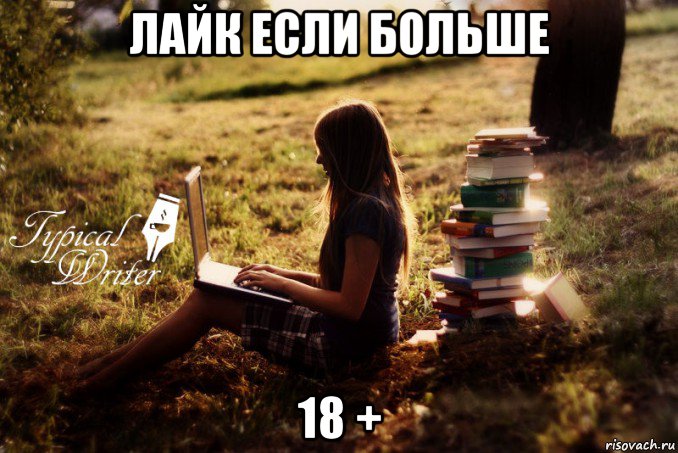 лайк если больше 18 +, Мем Типичный писатель