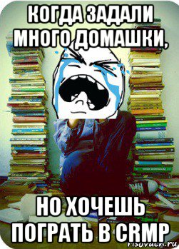 когда задали много домашки, но хочешь пограть в crmp, Мем Типовий десятикласник