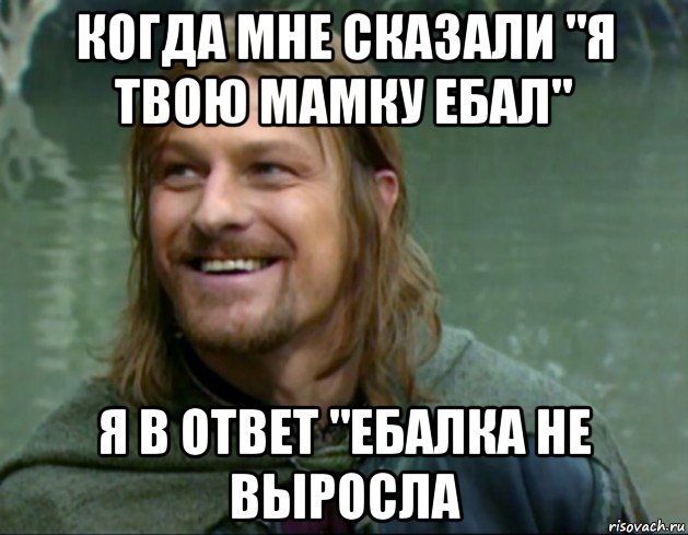 когда мне сказали "я твою мамку ебал" я в ответ "ебалка не выросла, Мем Тролль Боромир