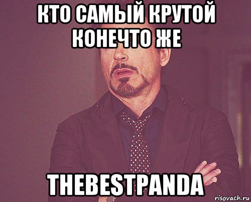 кто самый крутой конечто же thebestpanda, Мем твое выражение лица