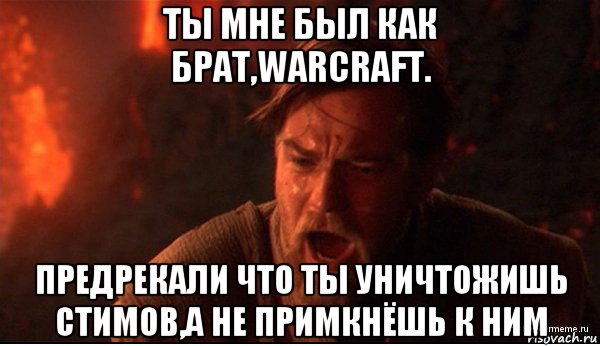 ты мне был как брат,warcraft. предрекали что ты уничтожишь стимов,а не примкнёшь к ним, Мем ты был мне как брат