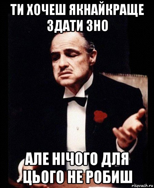 ти хочеш якнайкраще здати зно але нічого для цього не робиш, Мем ты делаешь это без уважения