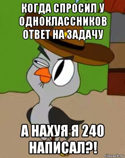 когда спросил у одноклассников ответ на задачу а нахуя я 240 написал?!, Мем    Упоротая сова