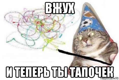 вжух и теперь ты тапочек, Мем Вжух мем