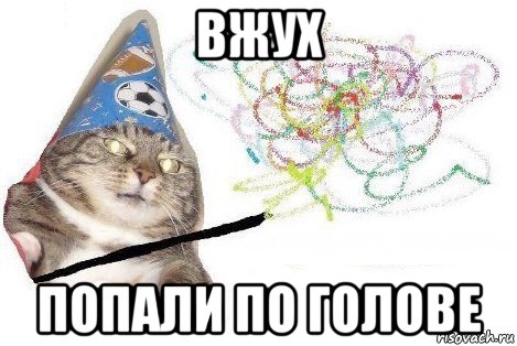 вжух попали по голове, Мем Вжух