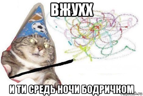 вжухх и ти средь ночи бодричком, Мем Вжух